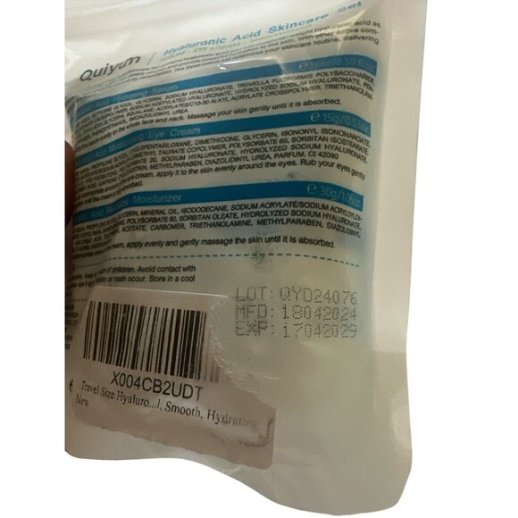 New Sealed Quiyum 3pc Hyaluronic Acid Skincare Set Serum Eye Cream Moisturizer - Picture 9 of 9